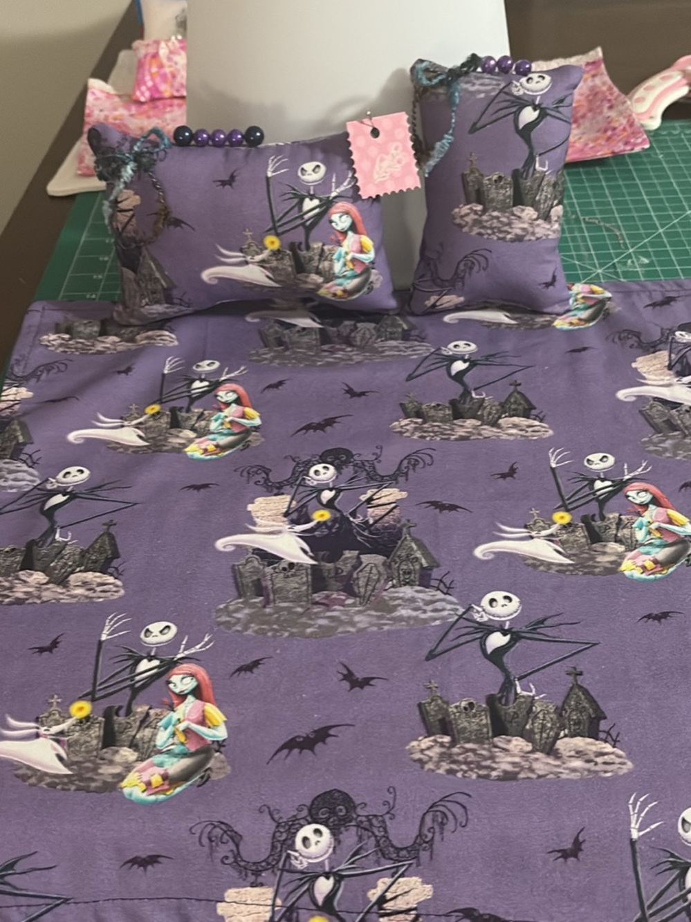 Purple Character Print Kids Doll Bedding Set - Licensed Design